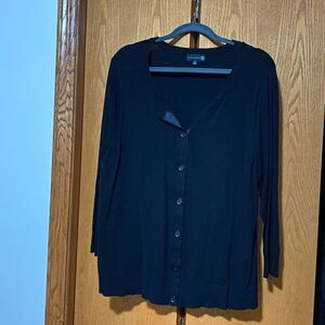 RYAN WYTHE BLACK CREW NECK  3/4 SLEEVE CARDIGAN SIZE 3X